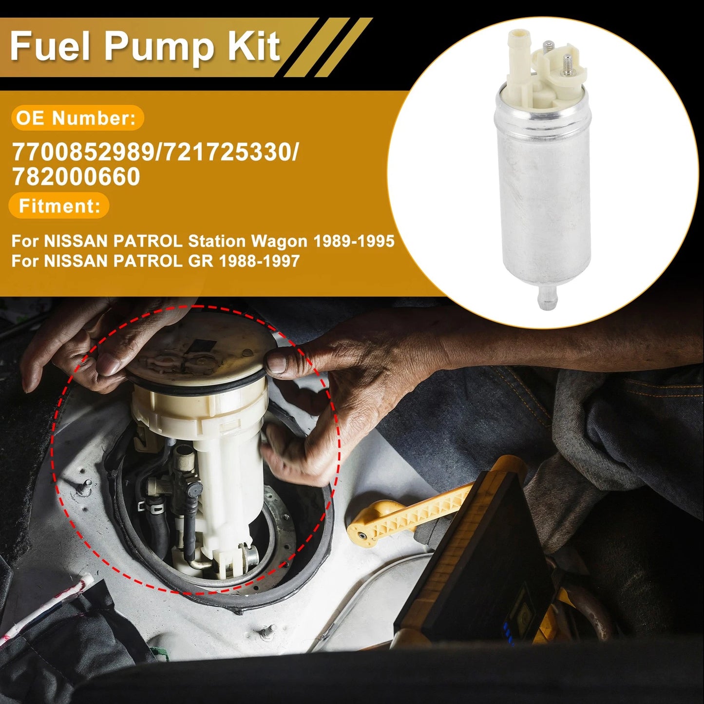 Fuel Pump for Nissan Patrol Station Wagon (1989–1995) Replaces 7700852989