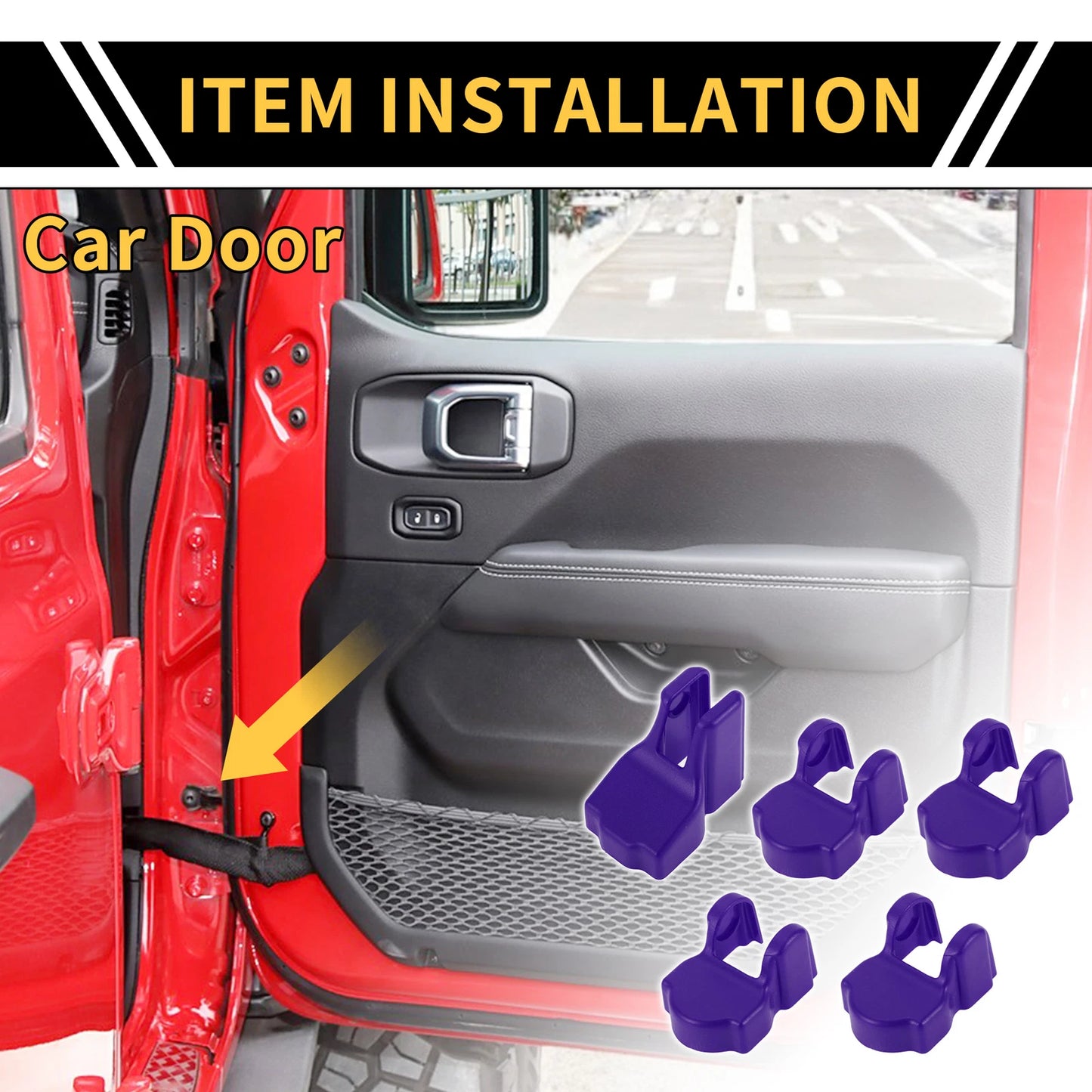 Door Limiting Cover Trim for Jeep Wrangler JL JLU (2018–2024) Purple