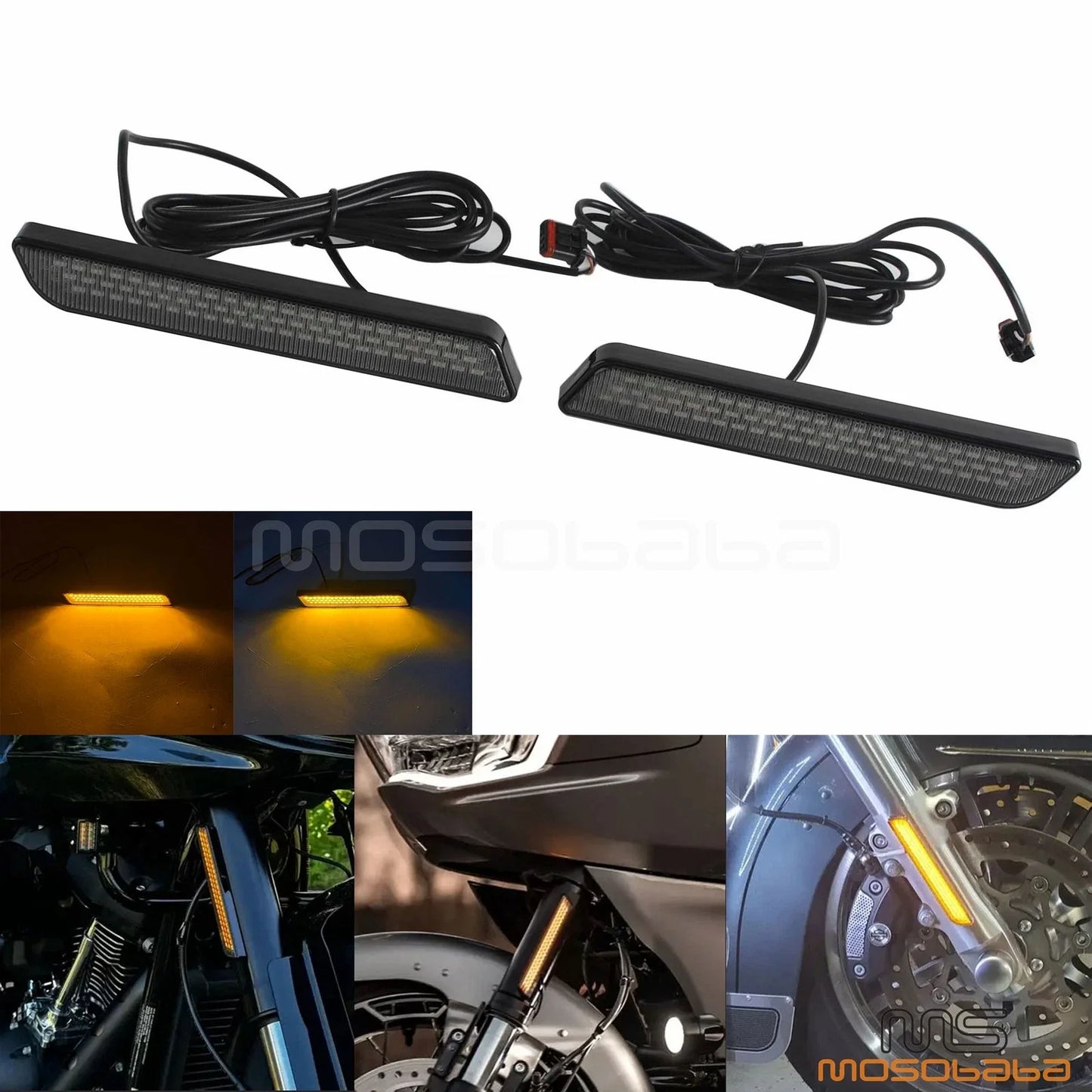 Front Fork Turn Signal Lights for Harley Road Glide FLTRX (2024-2025)