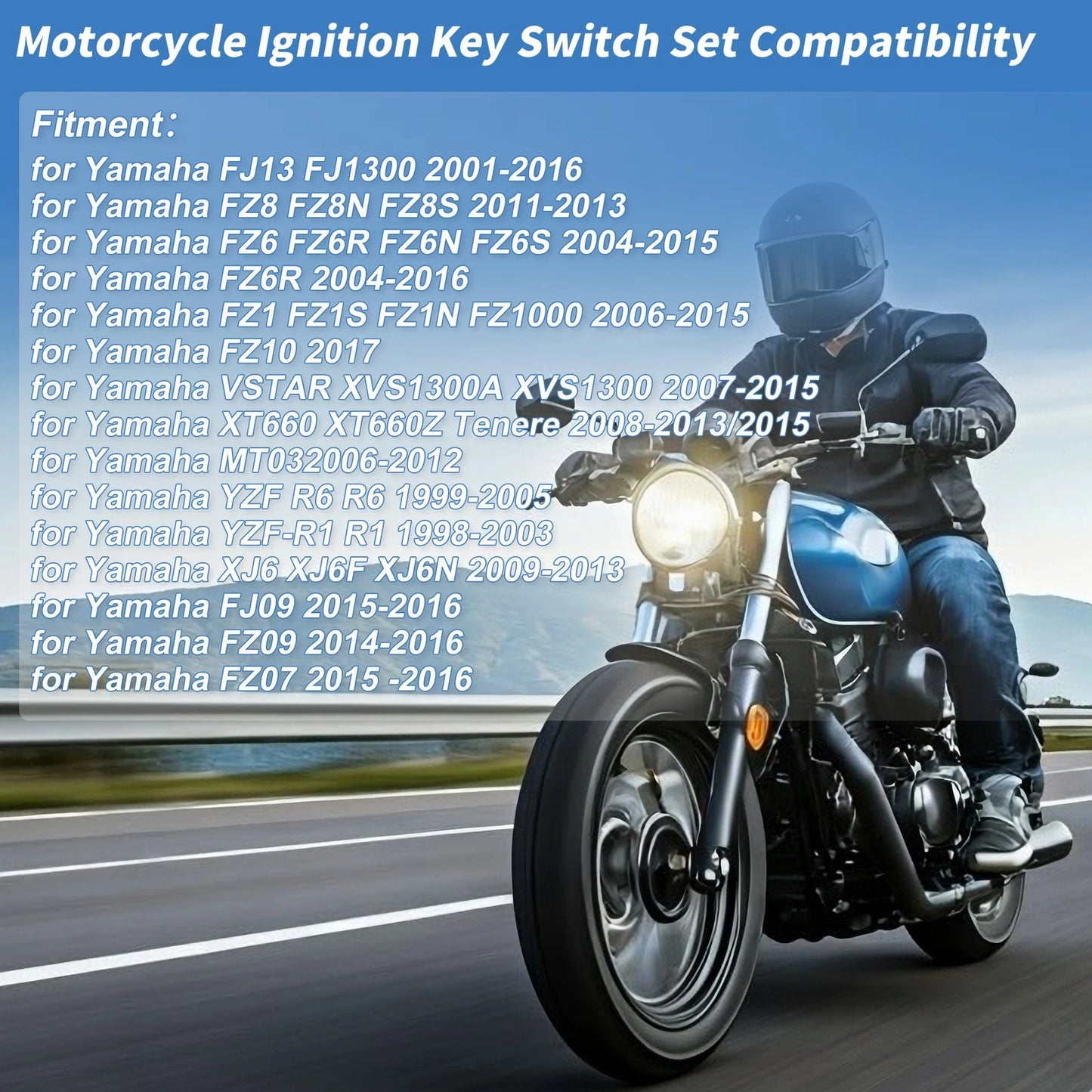 Ignition Key Switch Lock Set for Yamaha FJ13 FJ1300 (2001–2016)