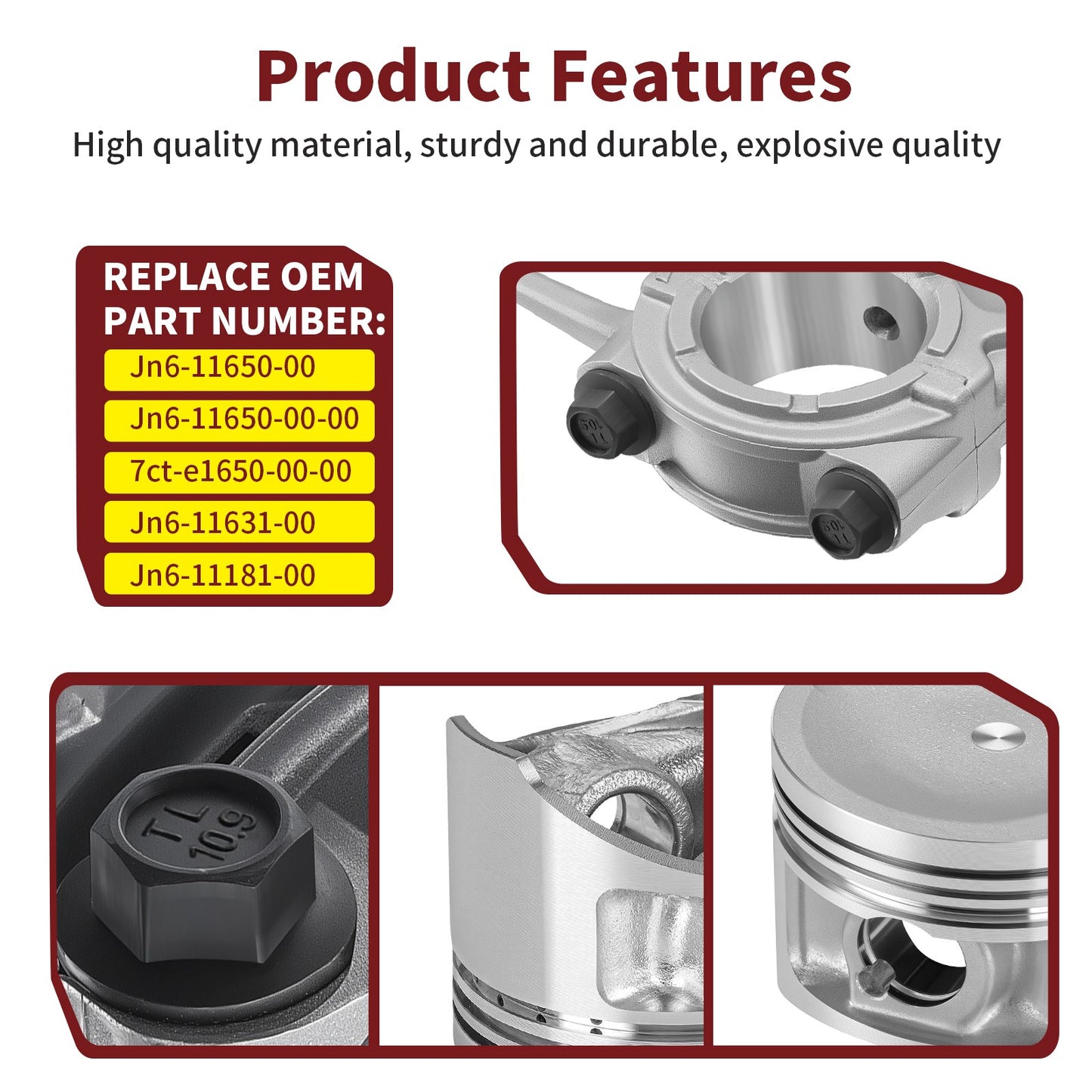 Piston Gasket Rebuild Kit for Yamaha Golf Cart G16-G20 (301CC)