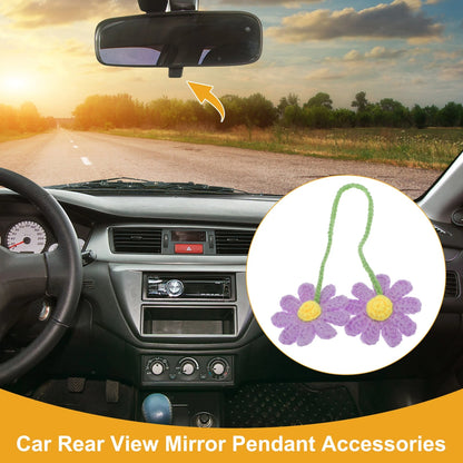 Flower Rear View Mirror Pendant for Car - Light Purple