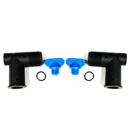 2X Exhaust 90 Degree Fitting Drain Plug Elbow for MerCruiser