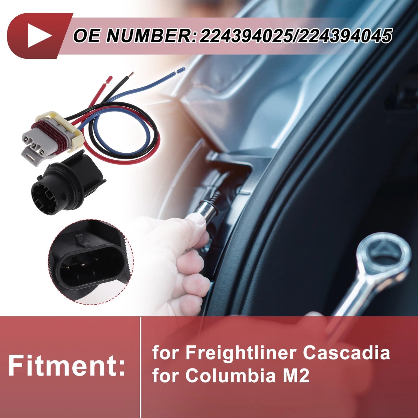 Front Turn Signal Lamp Socket for Freightliner Cascadia (2008–2023)