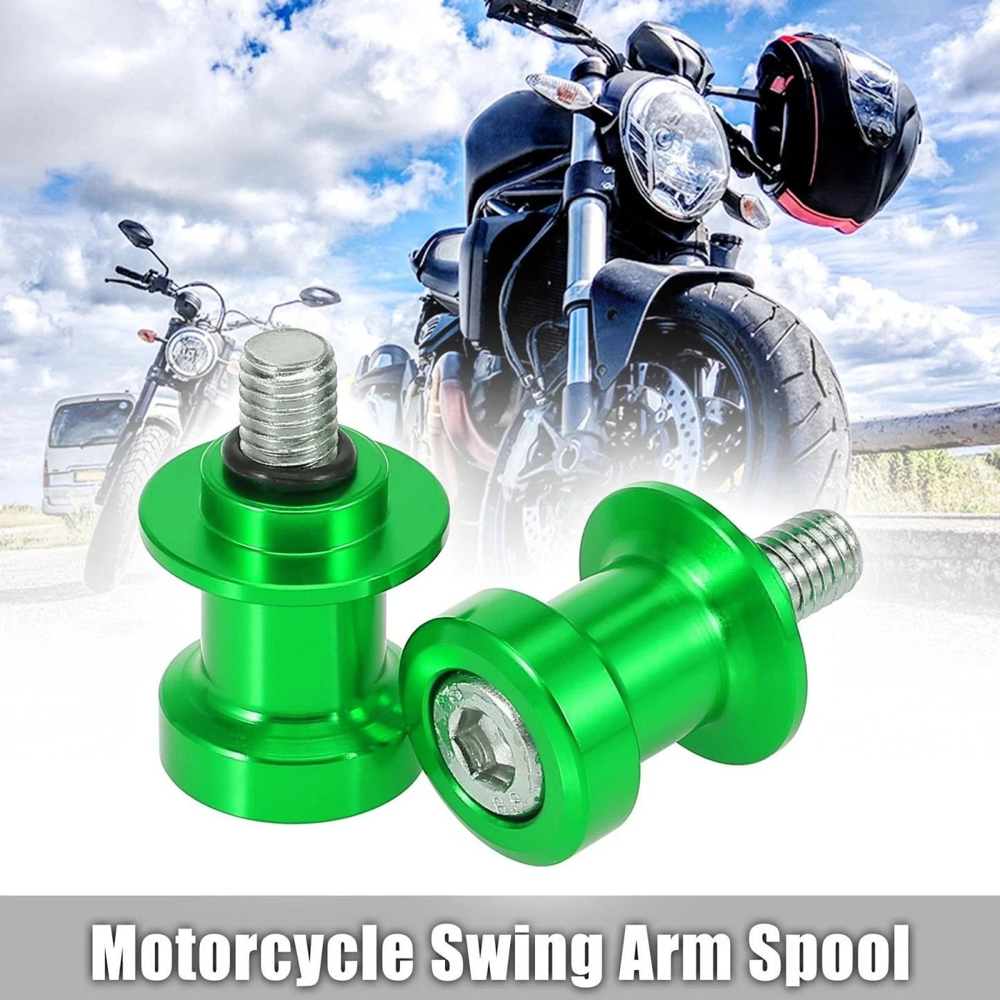 8mm Green Motorcycle CNC Swing Arm Spools (2pcs) for Honda
