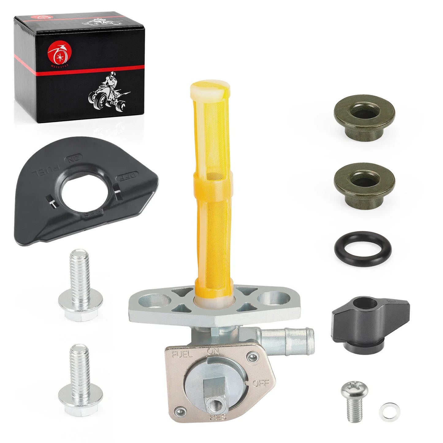 Fuel Valve Petcock + Fuel Mark Plate 2 x for Honda TRX450R (2004–2009)