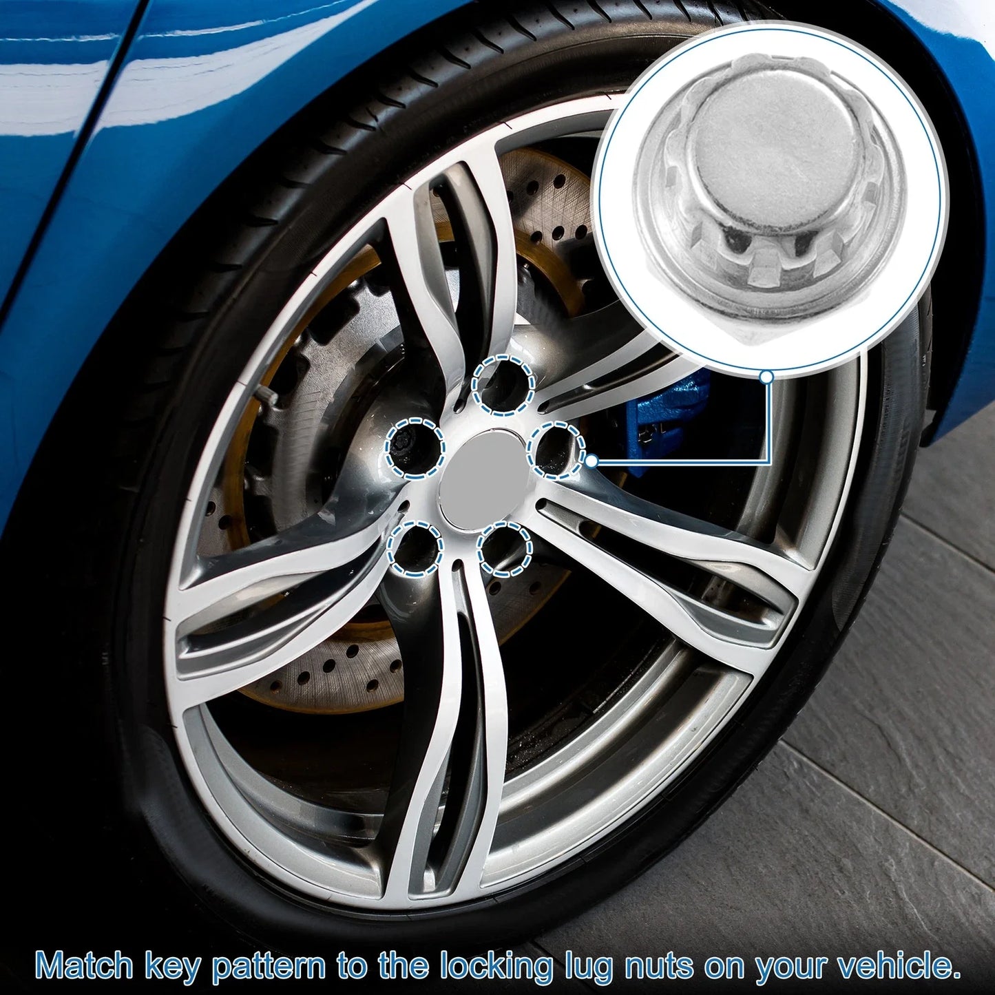 Wheel Lock Lug Nut Set with Socket Protector for BMW