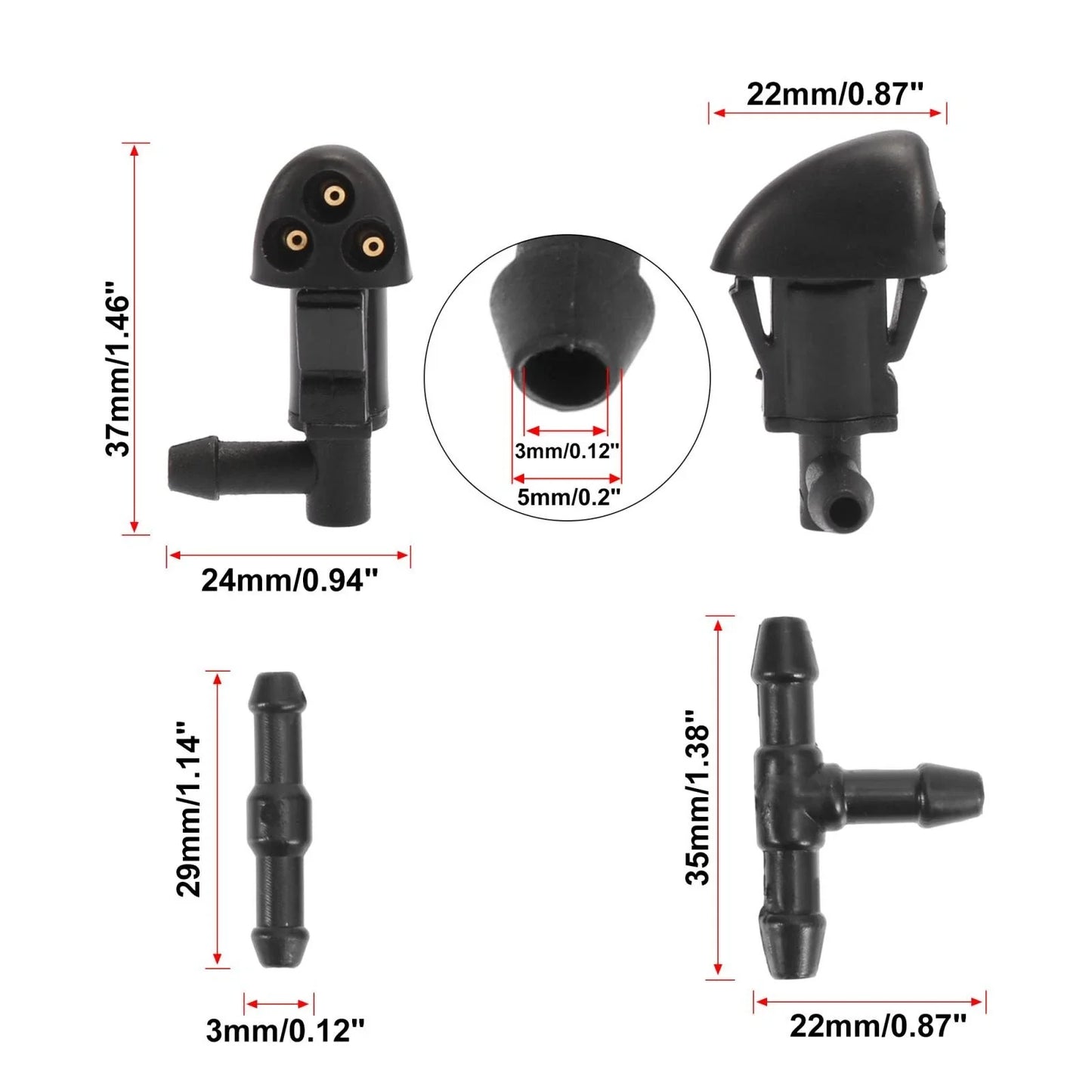 5 x Windshield Wiper Fluid Squirter Nozzles for Chevrolet Cruze (2009-2014)