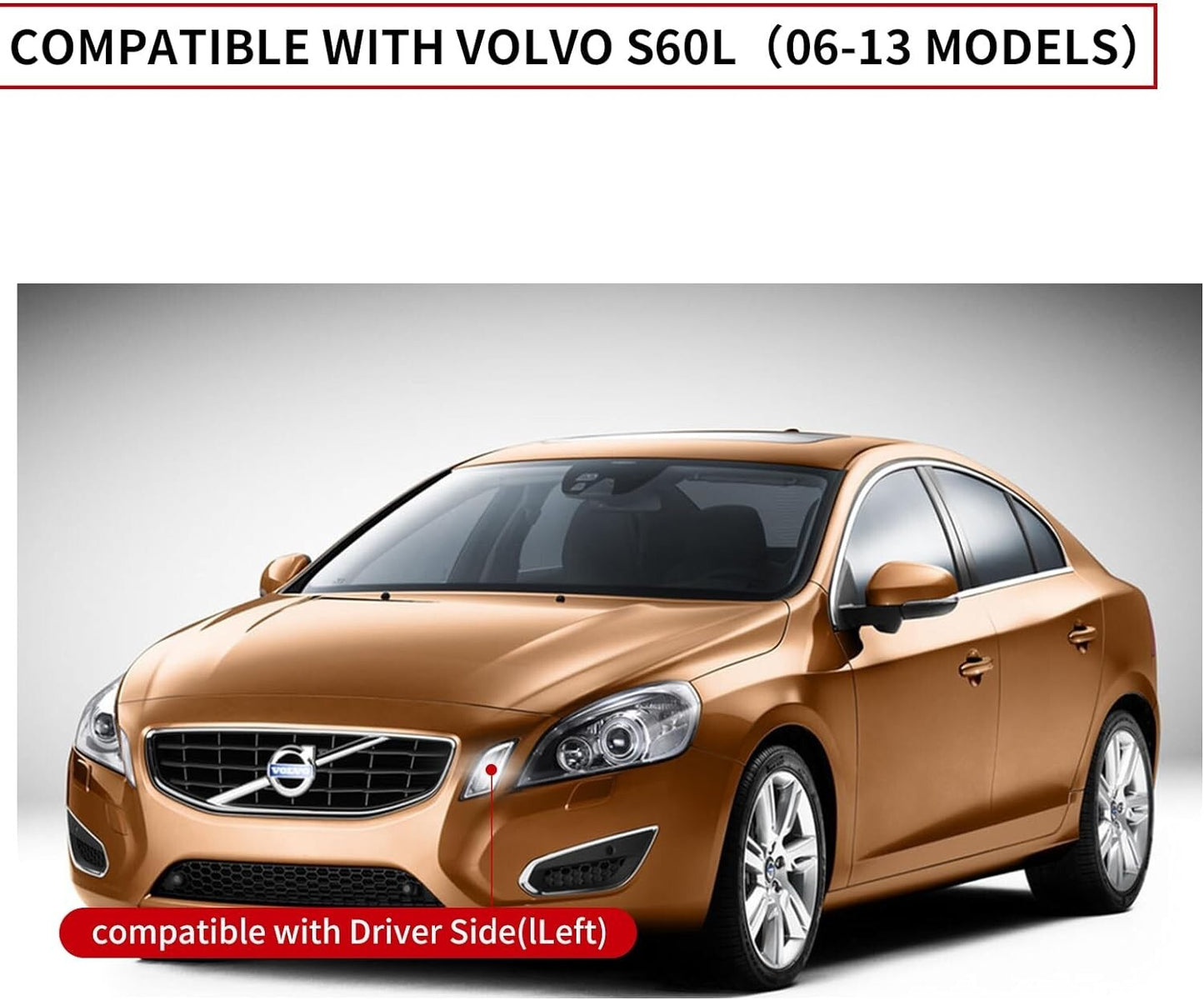 Pair of Front LED Daytime Running Lights for Volvo S60/V60 (2010–2013)