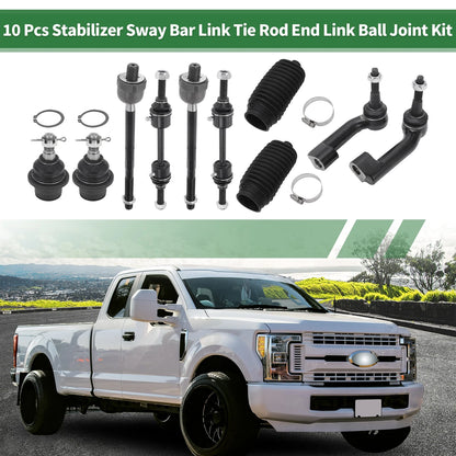 10X Front Suspension Kit Tie Rod Ends Sway Bar Link Ball Joint for Ford F-150 (2004–2020)