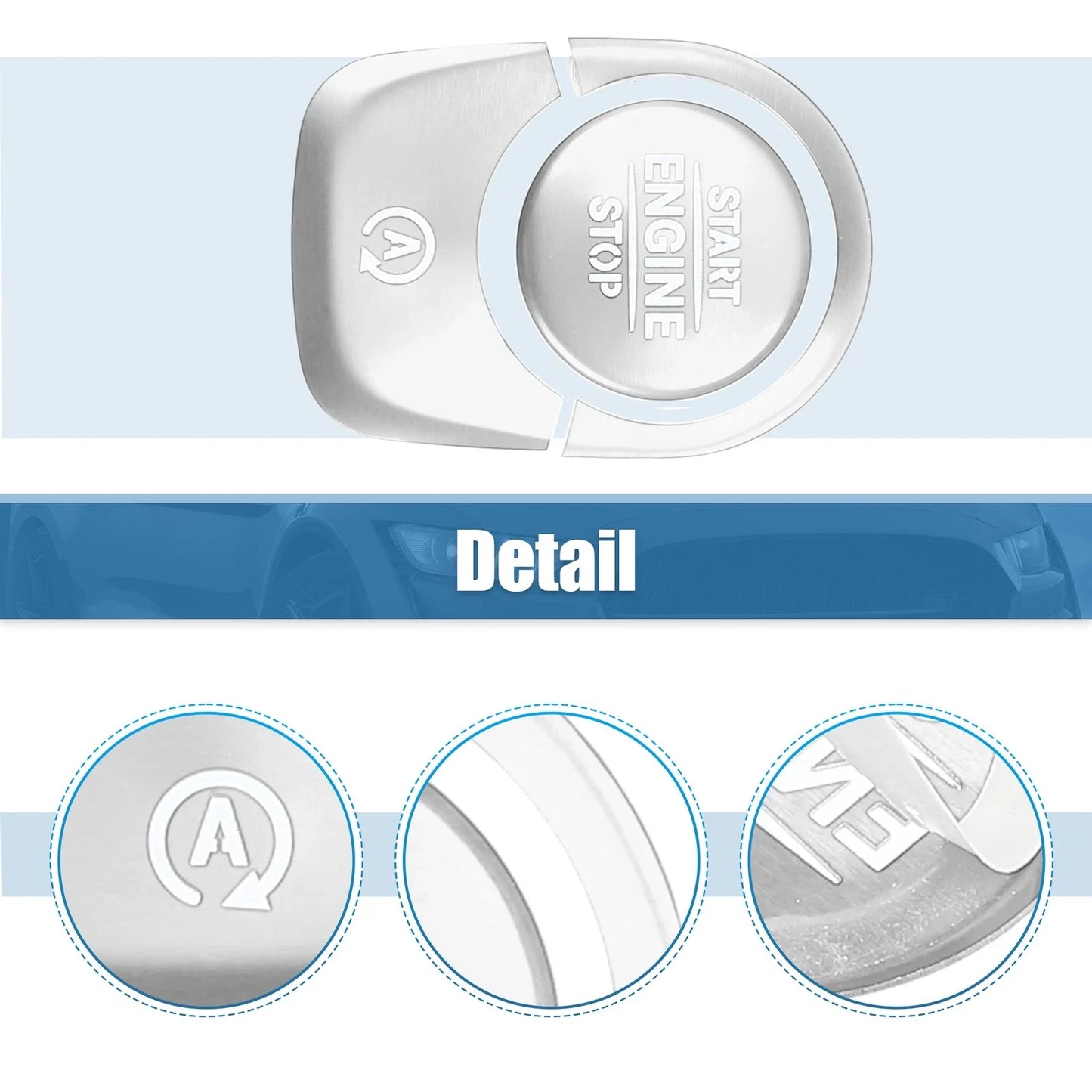 Engine Start Stop Button Cover Trim Sticker Kit for Mercedes Benz (2015-2023)