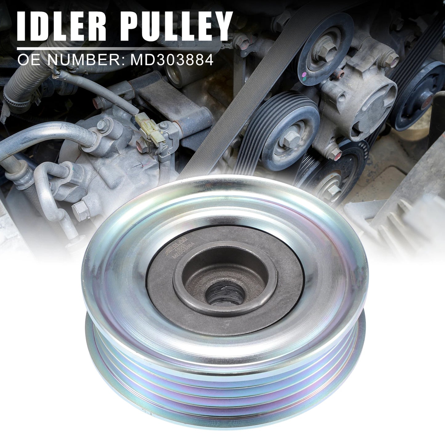 Drive Belt Idler Pulley for Mitsubishi Montero Sport (2001–2004) MD303884