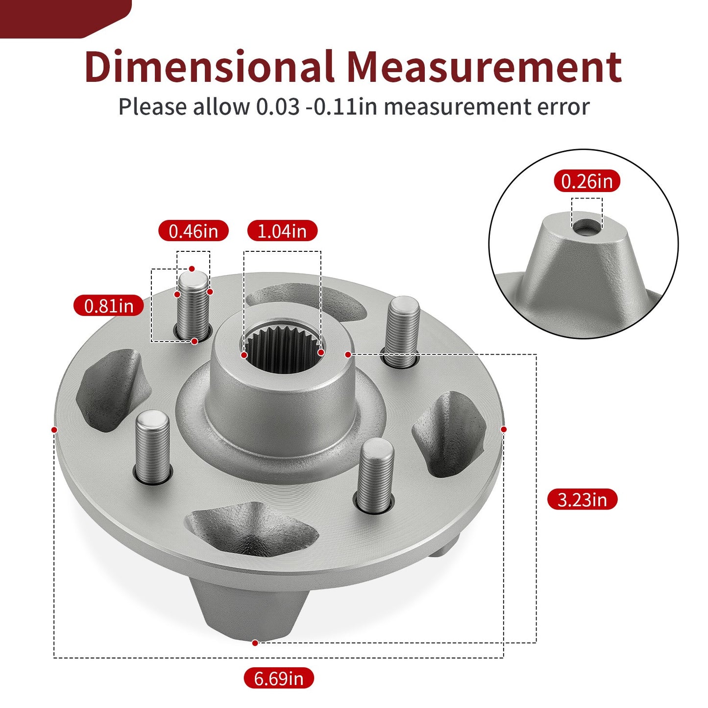 2X Wheel Hubs for Yamaha Viking 700 VI (2014–2015)