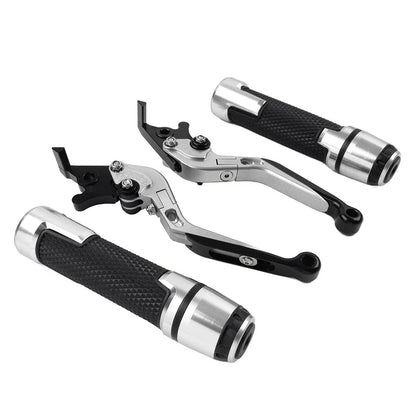 Silver Extendable Brake Clutch Lever Grip Set for BMW S1000R S1000RR (2010-2023)