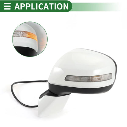 Left Side Door Mirror Replacement for Honda Civic 2012-2013 Manual Folding White