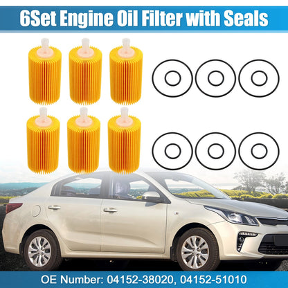 Set of 6 Engine Oil Filters 04152-38020 04152-51010 04152-YZZA4 for Toyota Tundra