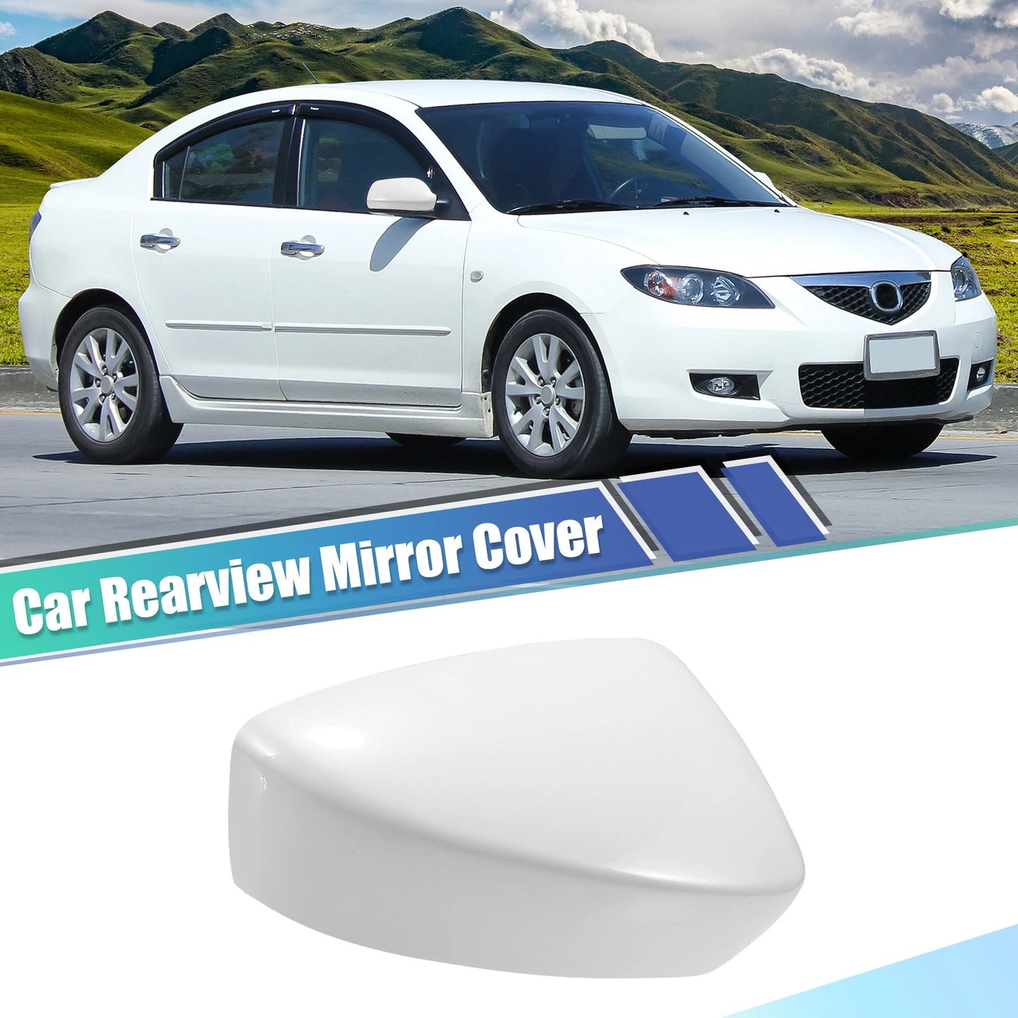 Front Right View Mirror Cover Trim for Mazda 3 Axela M3 (2017–2019) White