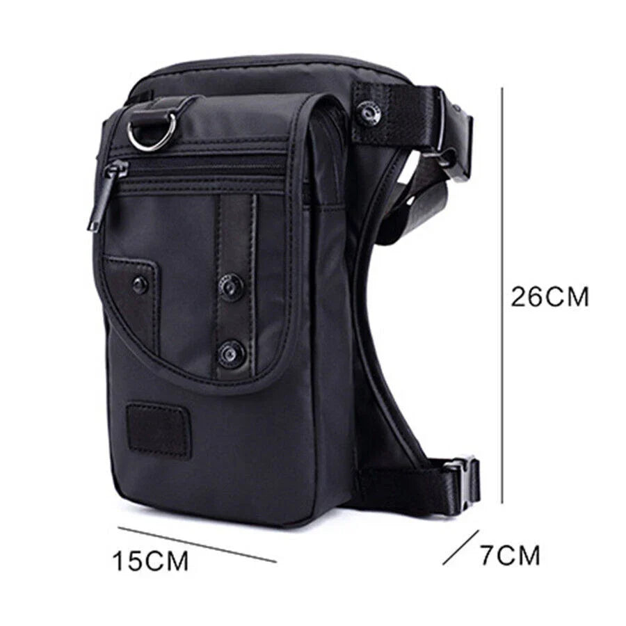 Waterproof Black Motorcycle Leg Bag Thigh Hip Pack Pouch for All Bikes