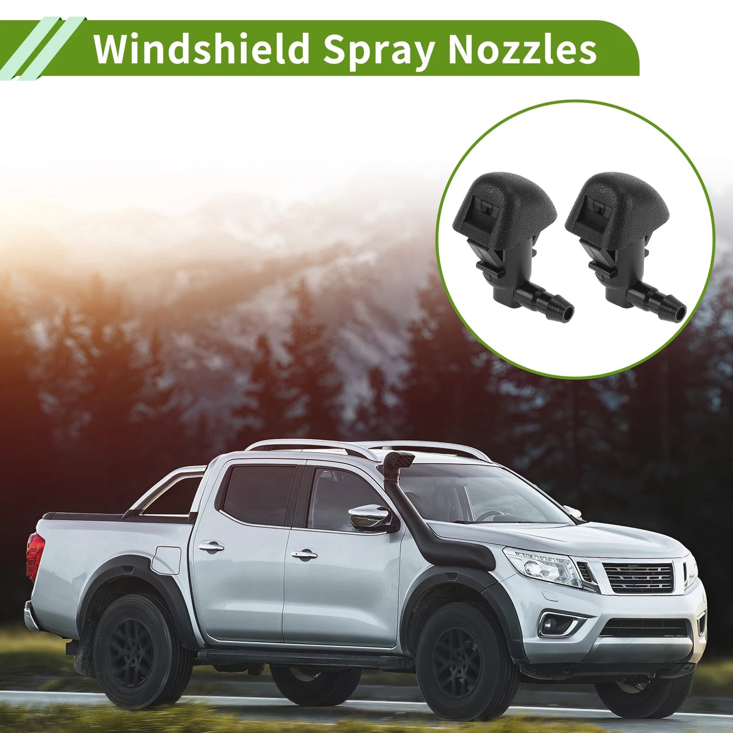 Windshield Washer Nozzle Set with Hose Connector for Honda (2011–2017)