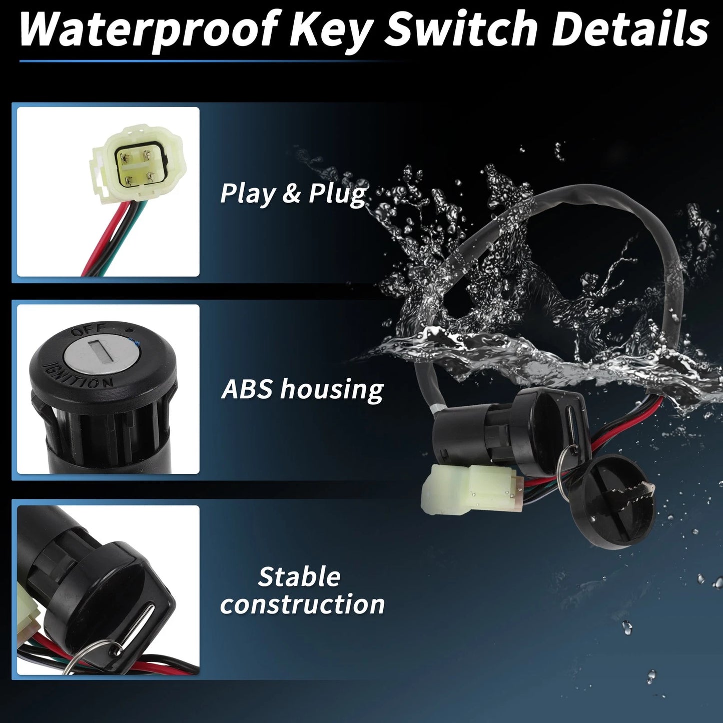 Ignition Key Switch No. 27005Y002 for Kawasaki KFX50 (2007–2023)