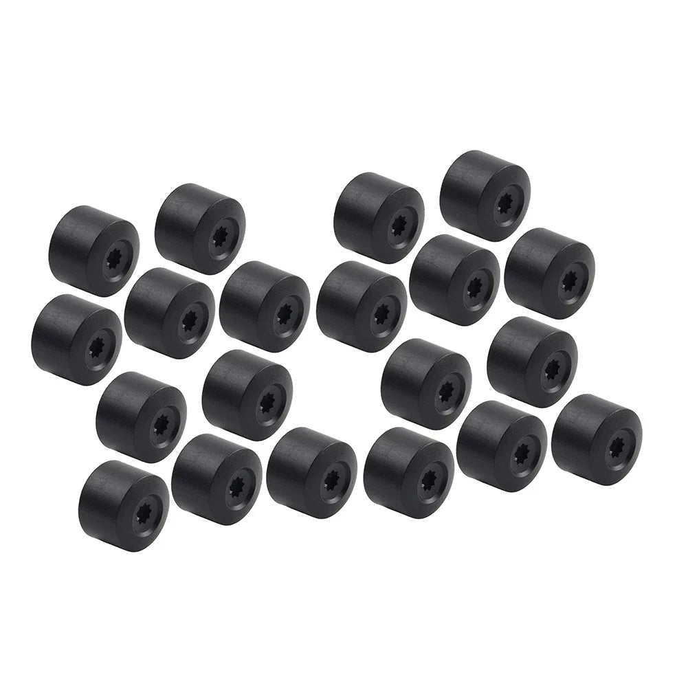 17mm Black Wheel Lug Nut Bolt Cover Caps 20Pcs for Volkswagen Golf, Passat, Beetle