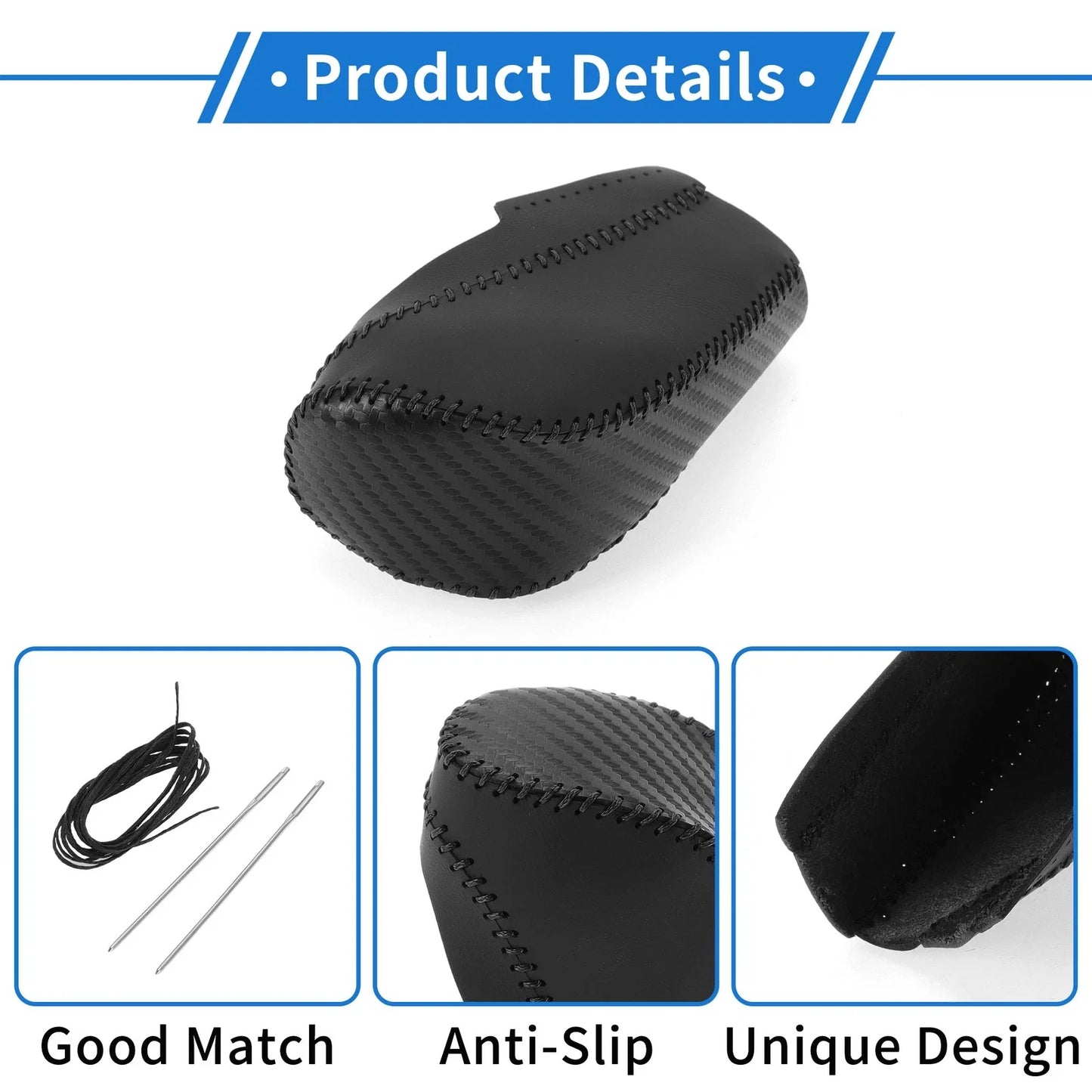 Gear Shift Knob Cover for Chevrolet Cruze 2011-2015 Black Carbon Fiber