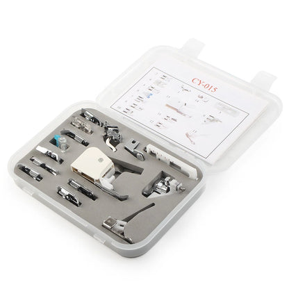 15 Pcs Snap On Presser Foot Set for Brother Singer Janome Toyota Elna
