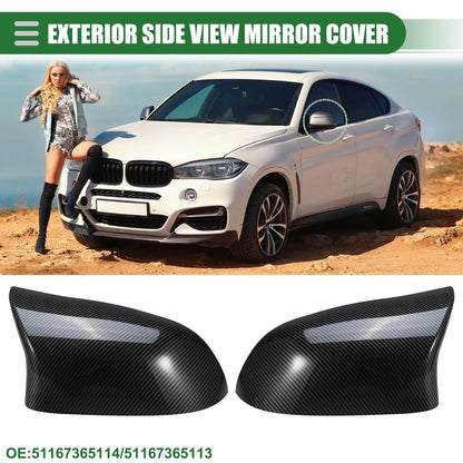 1 Pair Rearview Mirror Cover for BMW F15 X5 F16 X6 (2014–2017) Black
