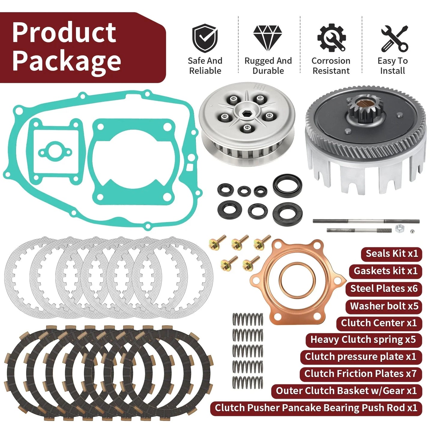 Clutch Kit Center Hub/Pressure Plate for Yamaha Blaster