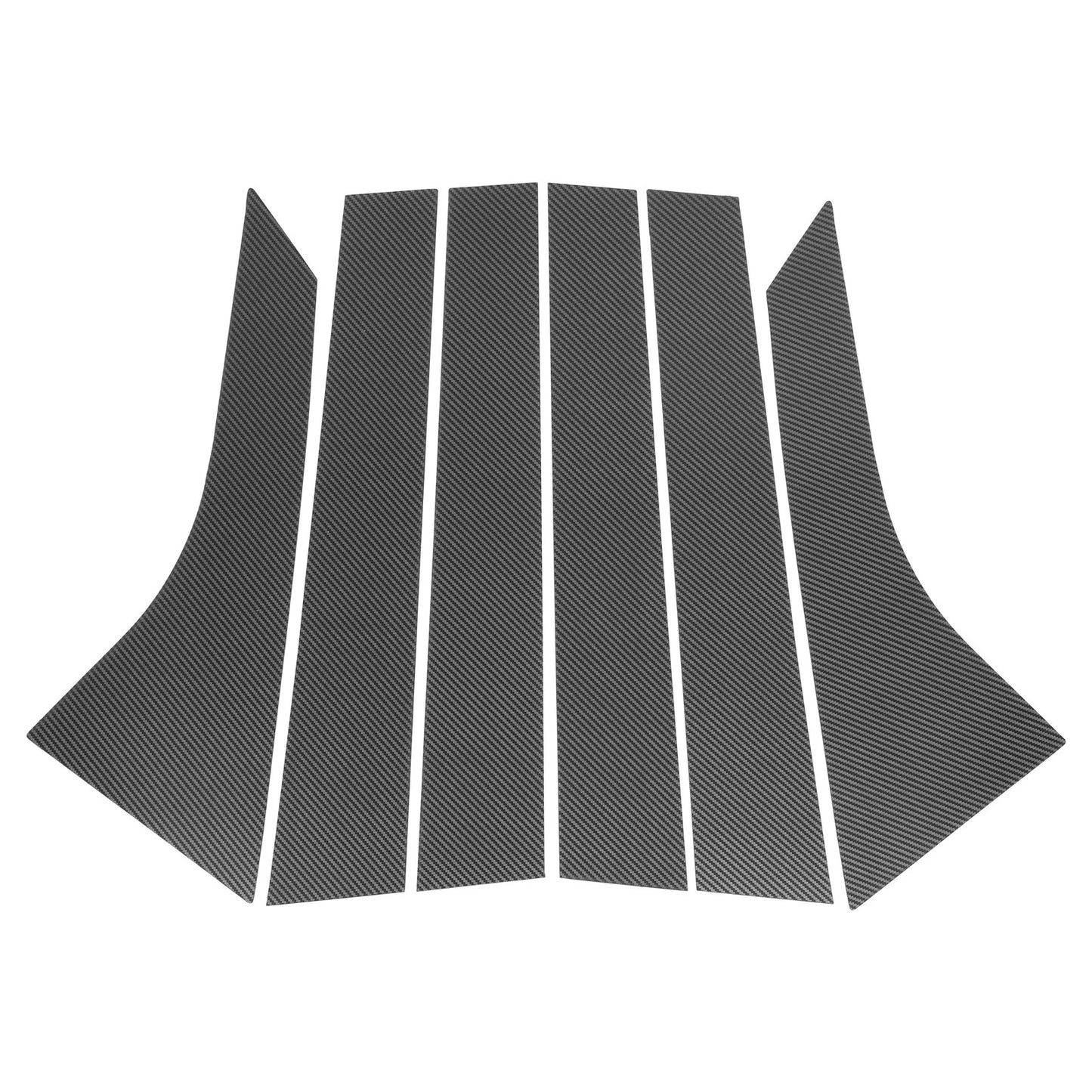 Set of 6 Door Pillar Window Trim for Ford Focus (2008–2011) Carbon Fiber