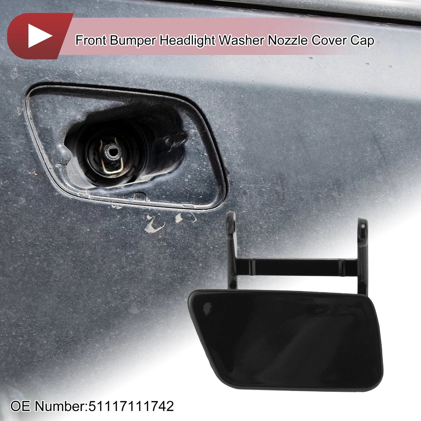 Bumper Headlight Washer Nozzle Cover Cap No. 51117111742 for BMW 525i (2004–2005)
