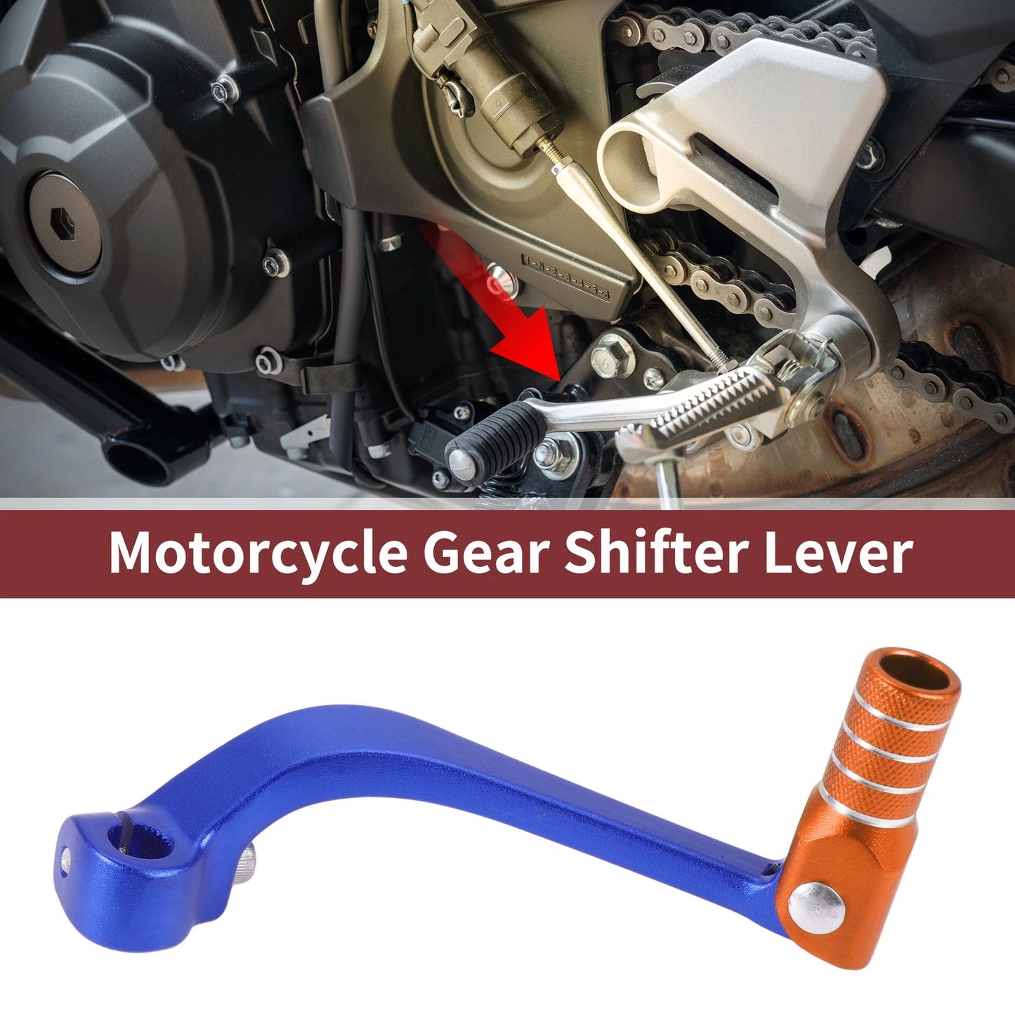 Folding Gear Shifter Lever for Honda CRF110F (2013–2018) Blue Orange