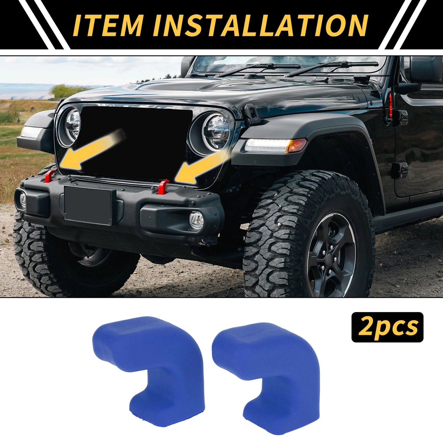 2pcs Tow Hook Covers for Jeep Wrangler JK JL Gladiator TJ (2007–2023) Blue