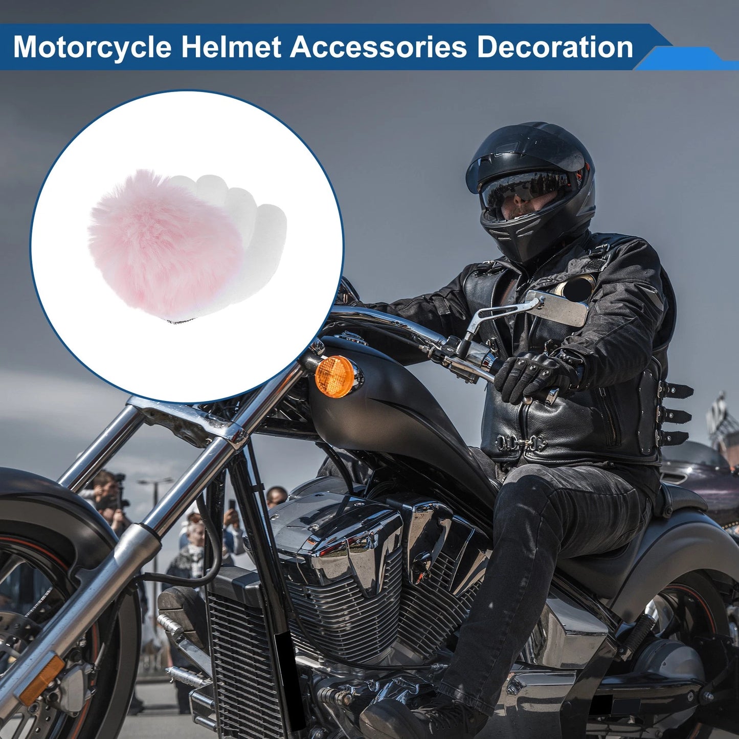 Set of 2 Arale Wings with Light Pink Ball for Motorcycle Helmet