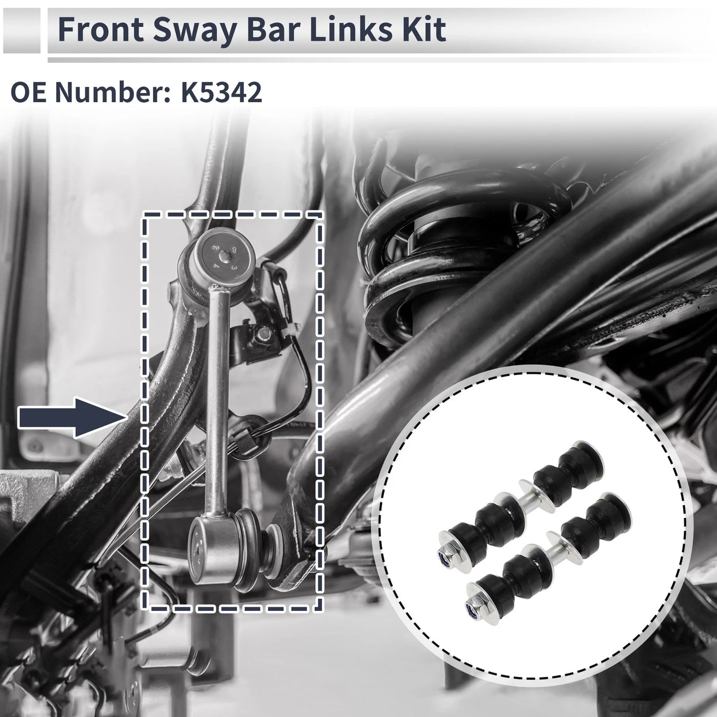 Set of 2 Front Stabilizer Bar Links for Buick Allure (2005–2009) No.K5342