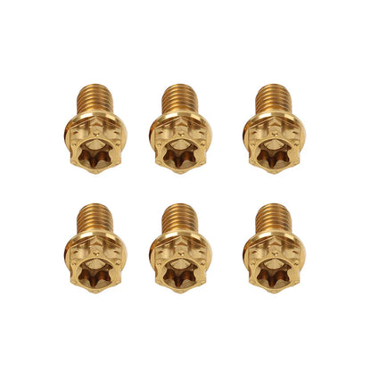 6pcs M6x30mm Titanium Torx Head Flange Bolts for Bike Motorcycle