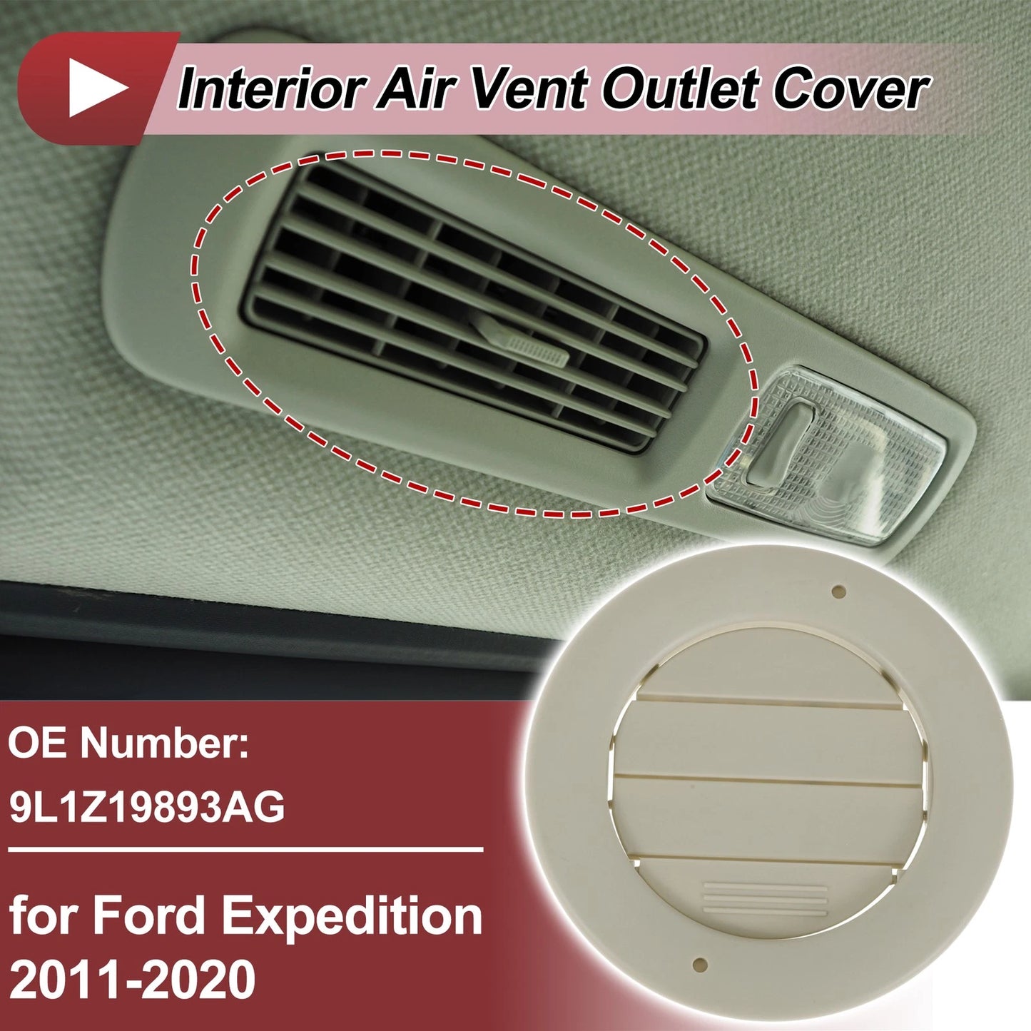 Rear Roof Air Outlet Vent Grille No. 9L1Z19893AG for Ford Expedition (2011–2020)