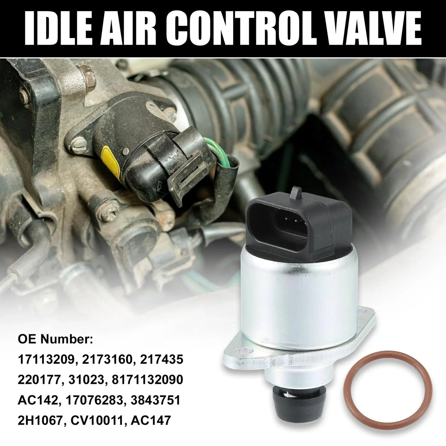 Idle Air Control Valve Replacement with Gasket for Chevy (2000-2006)