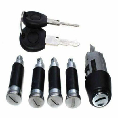 Set of 2 Ignition Switch Door Lock Barrels with Keys for VW T4 Transporter (1990–2003)