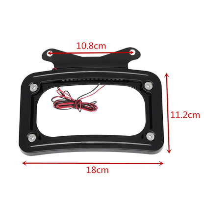 Curved LED License Plate Frame for Harley Road King, Glide