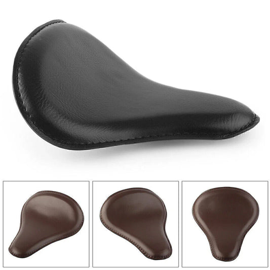 13.5"x12" Solo Slim Black Large Leather Seat for Harley Bobber Chopper