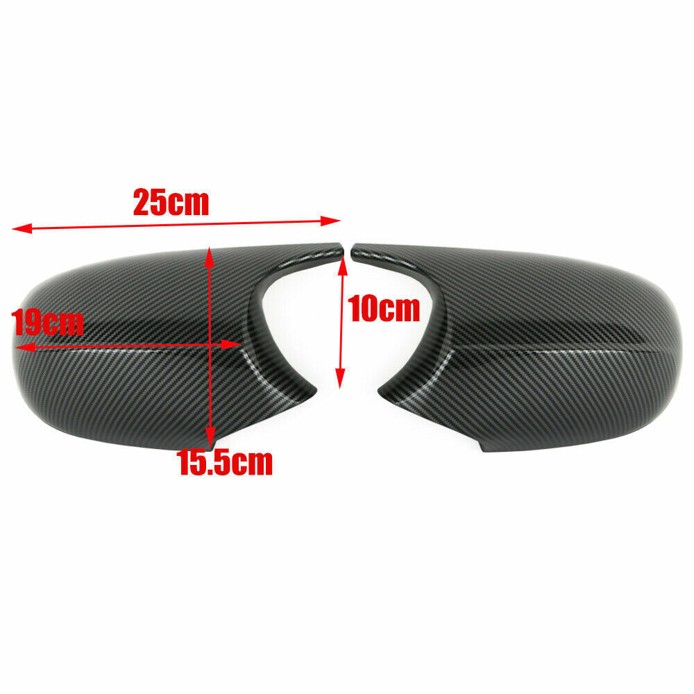 2X M3 Style Carbon Fiber Side Mirror Cover Caps for BMW E90 E92 E93 (2007–2013)