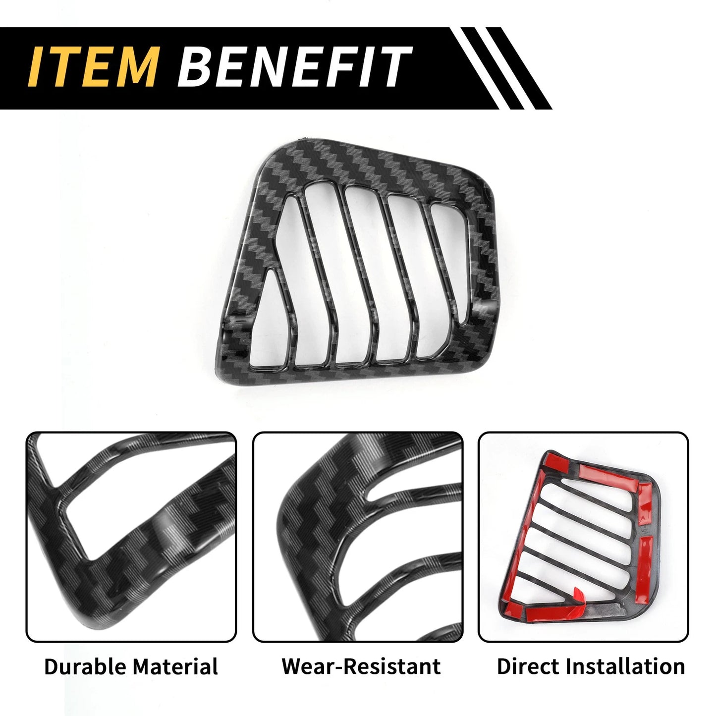 Dashboard Side Air Vent AC Outlet Cover for Jeep Wrangler JL JLU (2018–2024) Black