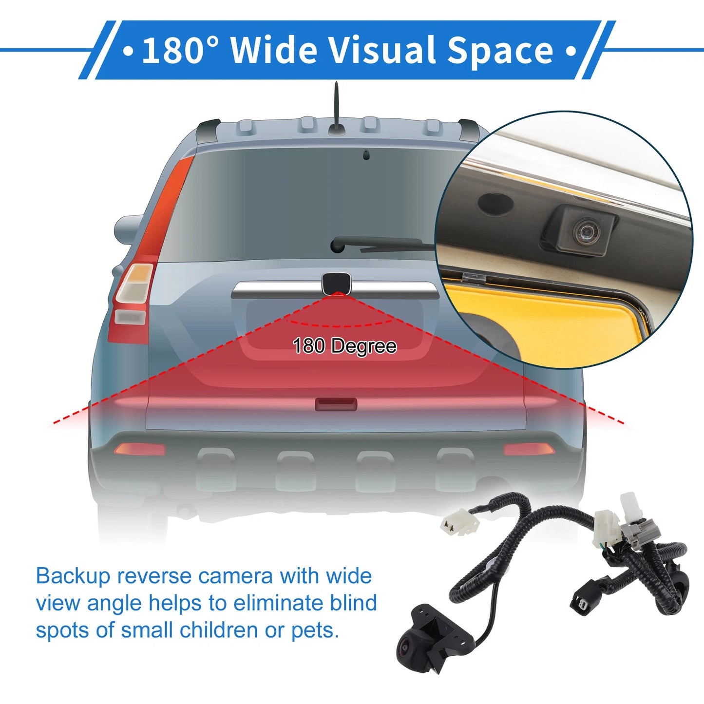 Rear View Camera for Honda Pilot (2012) 120-180° Backup Reverse Park Assist