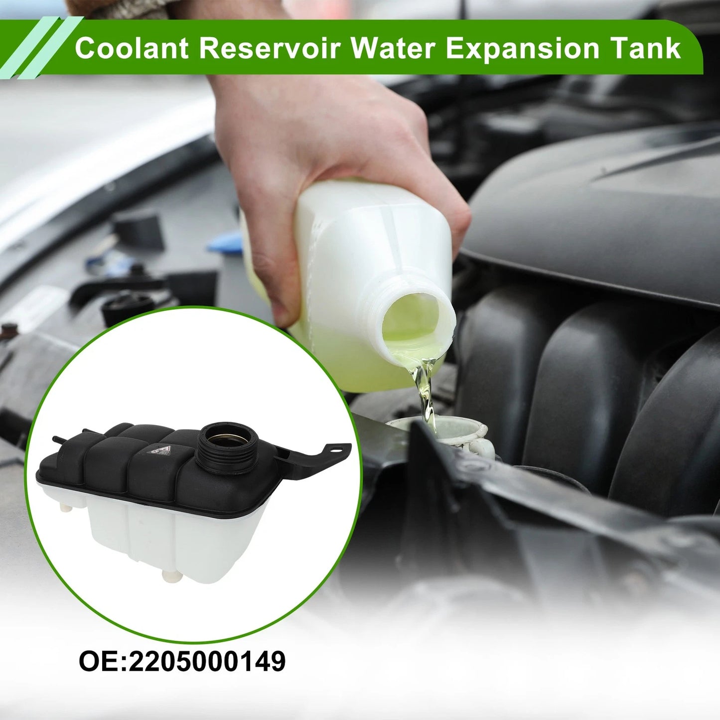 Coolant Expansion Overflow Tank No. 2205000149 for Mercedes CL55 AMG (2003–2011)