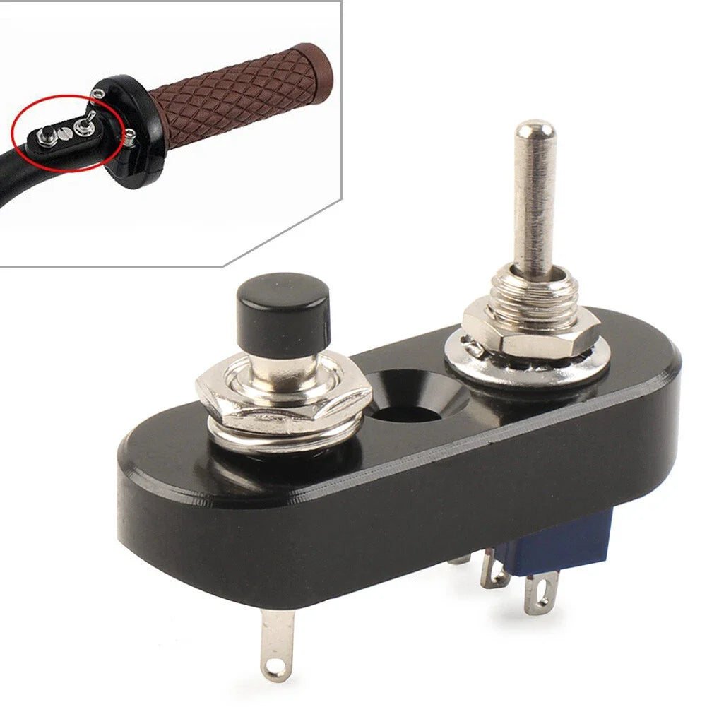 1pc 7/8" Mini Dual Toggle Switch for Horn Headlight ON-OFF (Fits Various Models)
