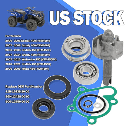 Water Pump Seal Impeller Repair Kit for Yamaha Grizzly Kodiak Rhino (400–450)