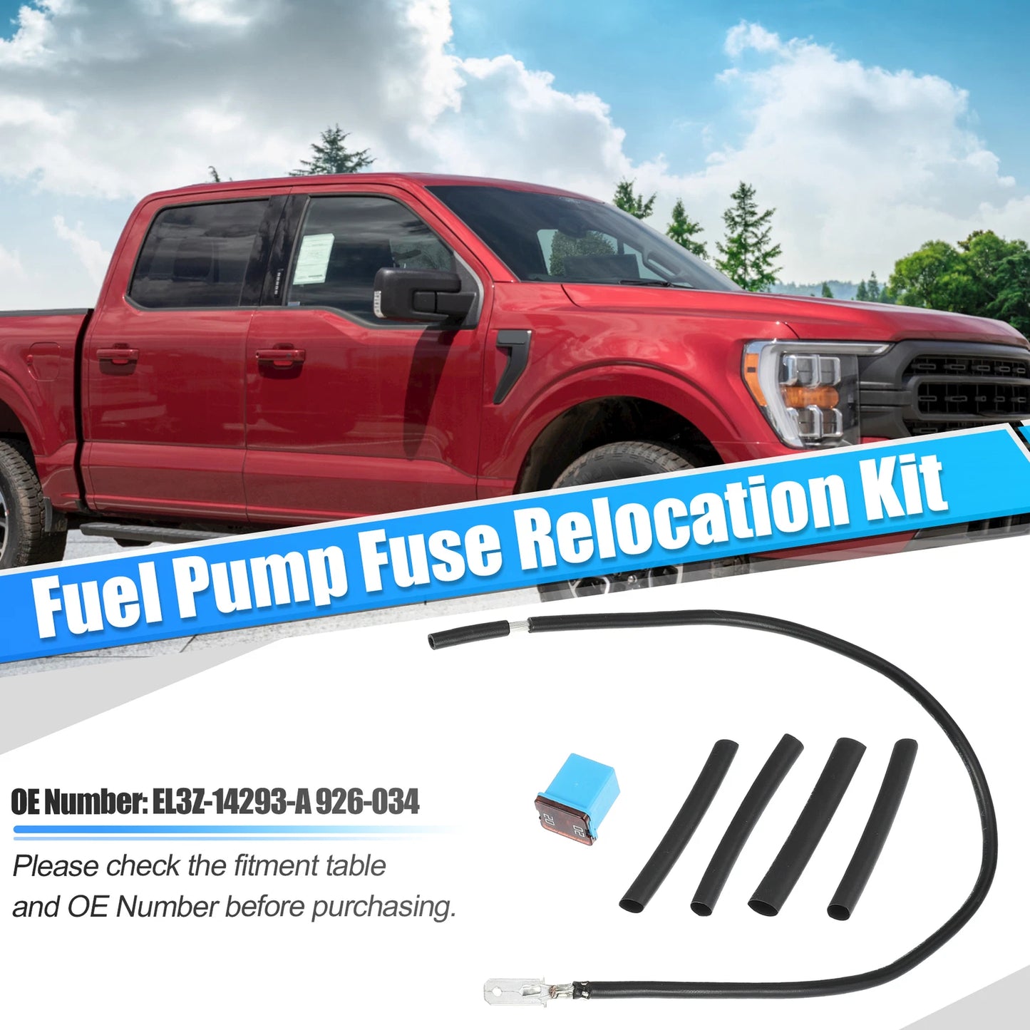 Set of 1 Fuel Pump Fuse Relocation Terminal Kit 926-034 for Ford F150 (2009–2014)