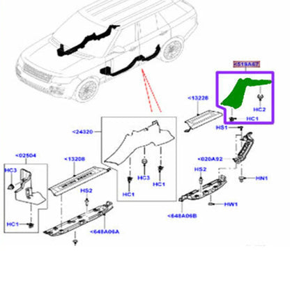 C Pillar Trim Lower Panel Cover for Land Rover Range Rover (2013-2020) Left