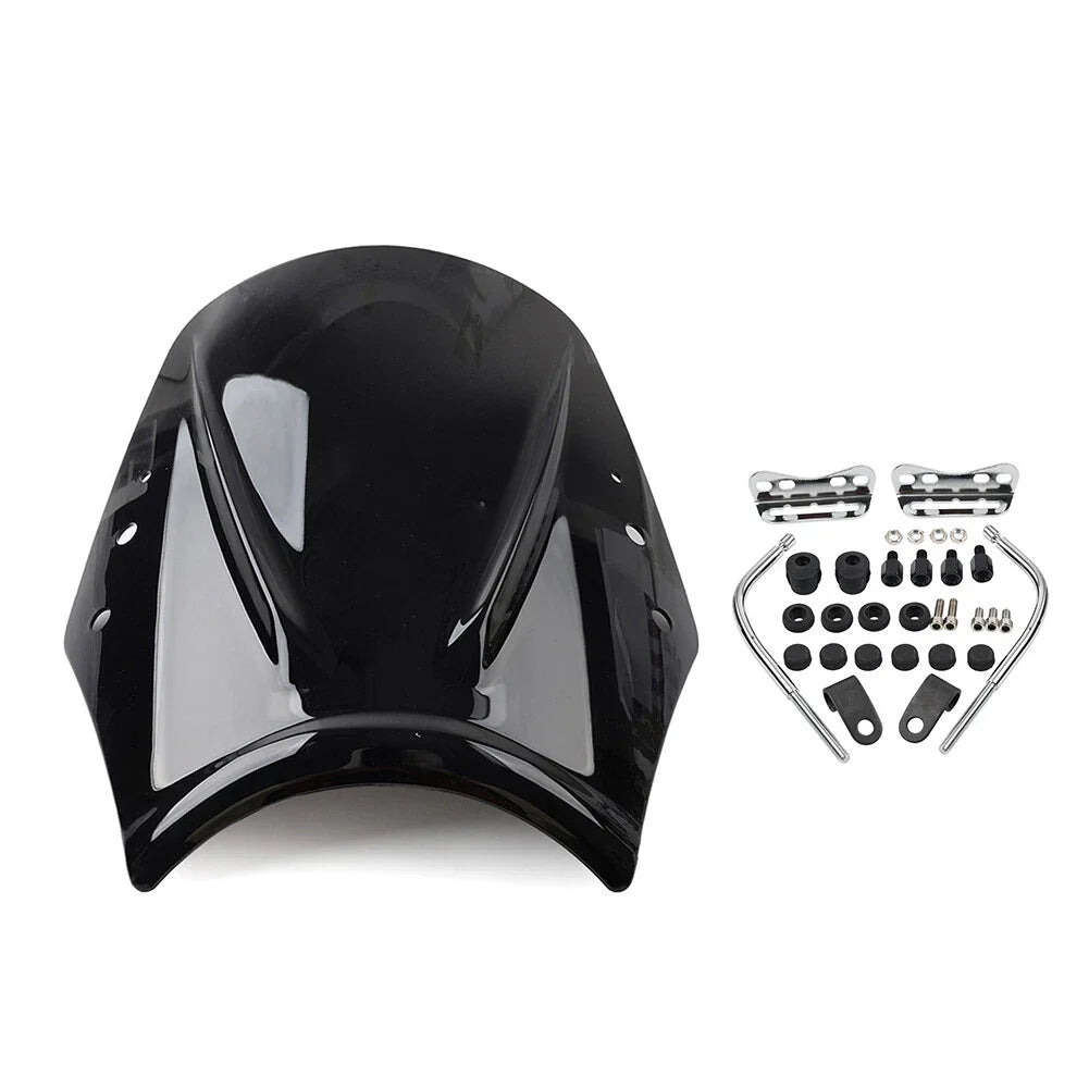 Black Windshield Deflector for Universal Motorcycle (Fits Most Models)
